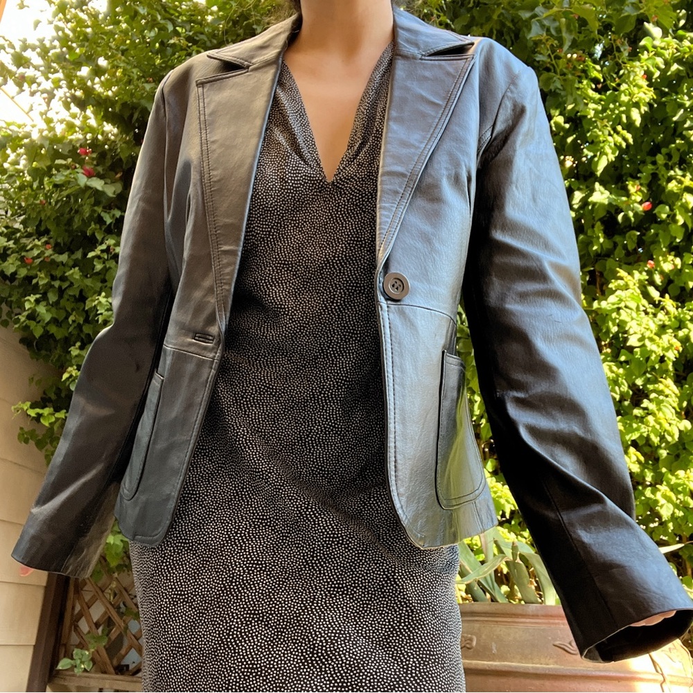 New York & Company Black Blazer with Notched Lapels and Tailored Fit